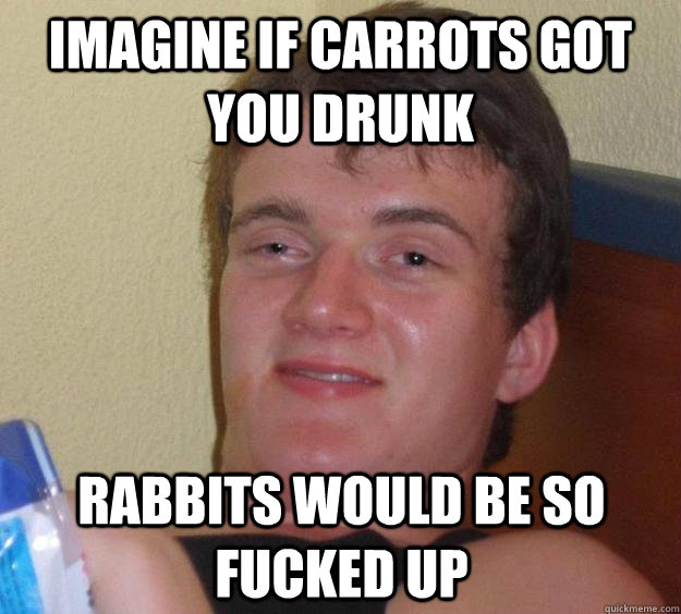 imagine if carrots got you drunk rabbits would be so fucked - 10 Guy