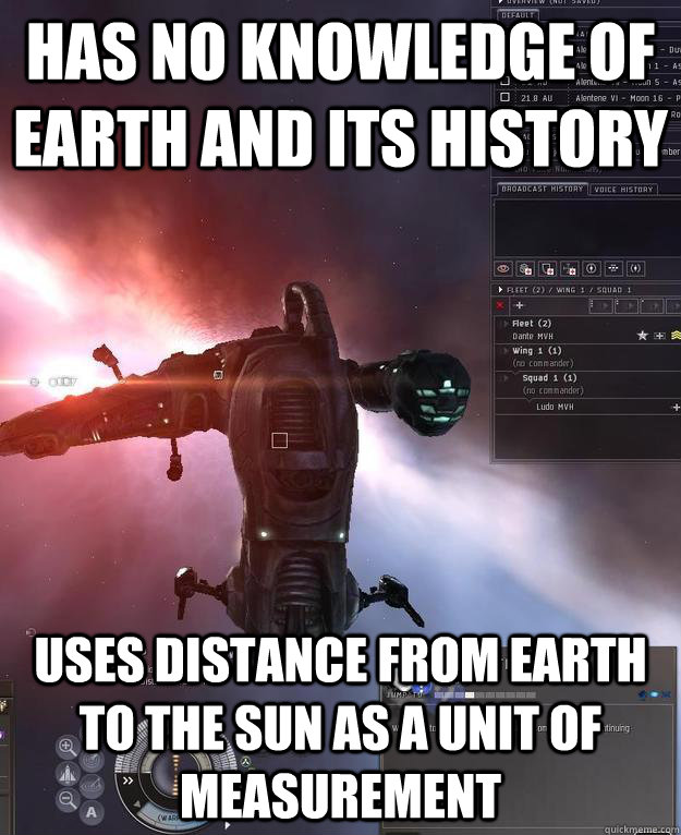 has no knowledge of earth and its history uses distance from -