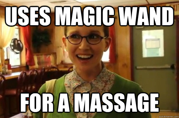 uses magic wand for a massage - Sexually Oblivious Female