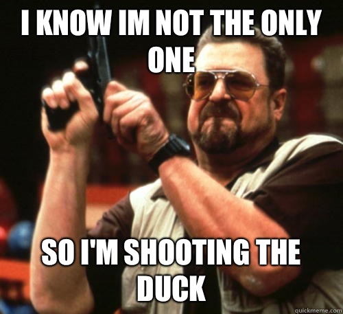 I know im not the only one So Im shooting the duck - Am I The Only One Around Here