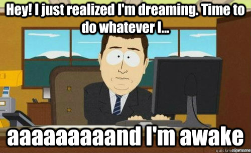 hey i just realized im dreaming time to do whatever i - anditsgone