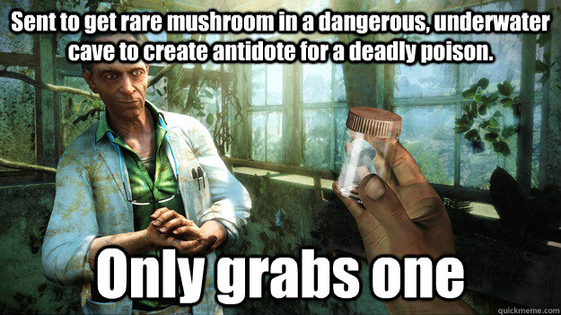 sent to get rare mushroom in a dangerous underwater cave to -