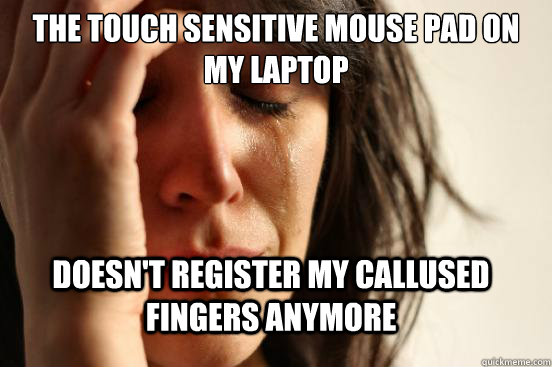 the touch sensitive mouse pad on my laptop doesnt register - FirstWorldProblems