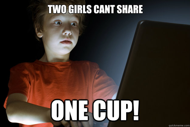 two girls cant share one cup - scared first day on the internet kid