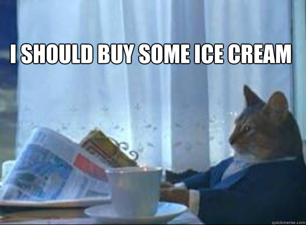 i should buy some ice cream - I should buy a boat cat