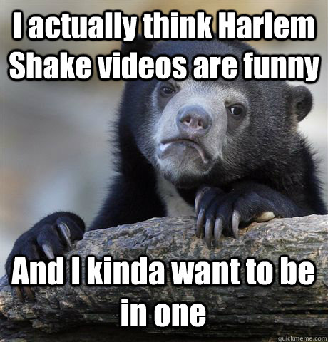i actually think harlem shake videos are funny and i kinda w - Confession Bear