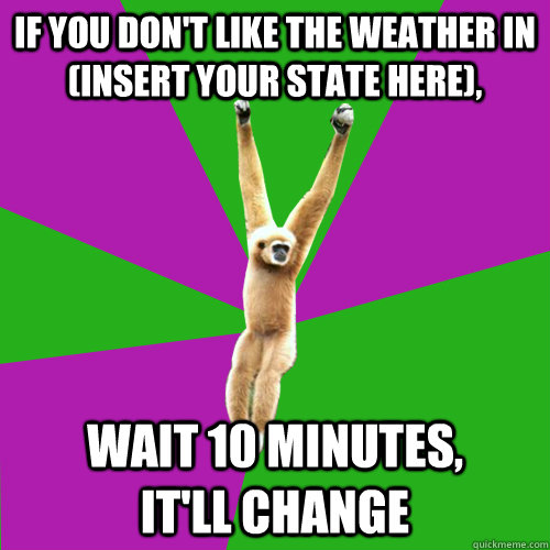 if you dont like the weather in insert your state - Over-used quote gibbon