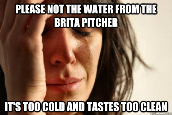 please not the water from the brita pitcher its too cold an - First World Problems