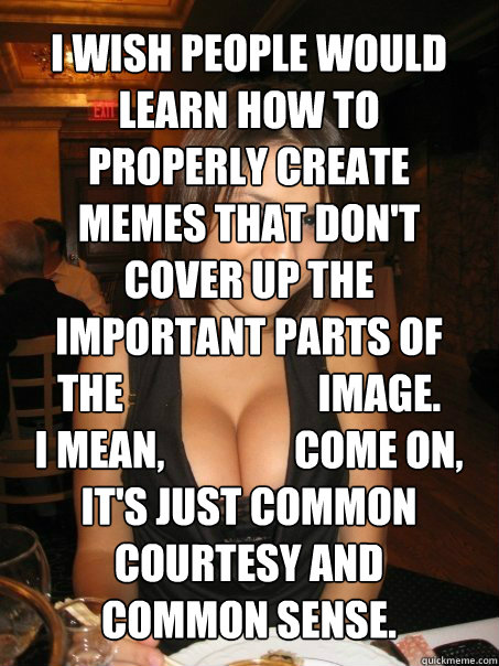 i wish people would learn how to properly create memes that - cant find boob girls meme