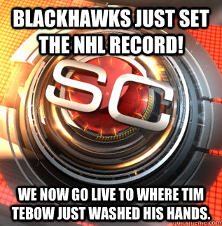 blackhawks just set the nhl record we now go live to where -