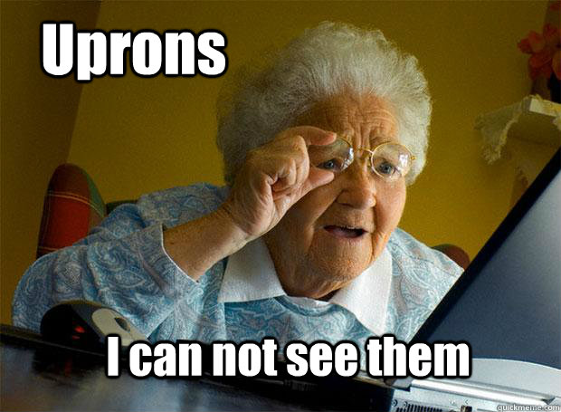 uprons i can not see them - Grandma finds the Internet