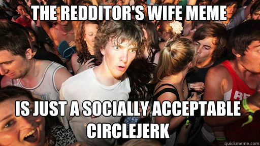 the redditors wife meme is just a socially acceptable circl - Sudden Clarity Clarence