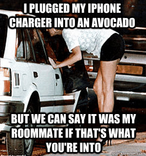 i plugged my iphone charger into an avocado but we can say i - Karma Whore
