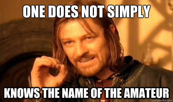 one does not simply knows the name of the amateur - Boromir