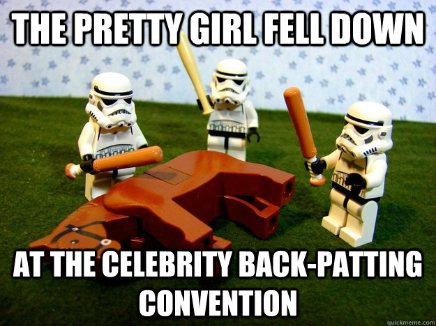 the pretty girl fell down at the celebrity backpatting conv - Hivemind Beating the Dead Horse