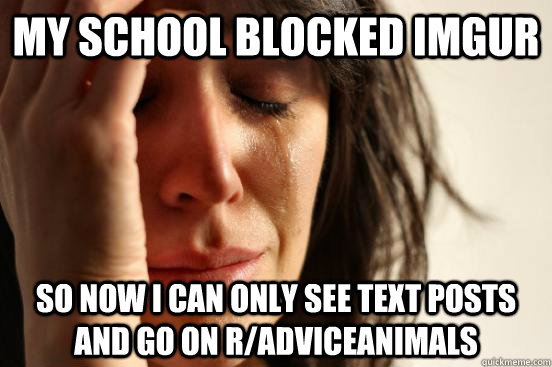 my school blocked imgur so now i can only see text posts and - First World Problems