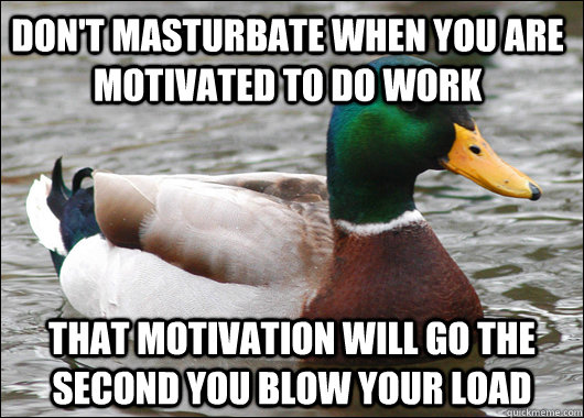 dont masturbate when you are motivated to do work that moti - Actual Advice Mallard