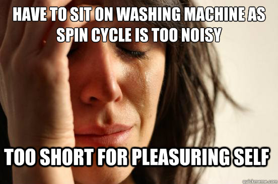 have to sit on washing machine as spin cycle is too noisy to - FirstWorldProblems