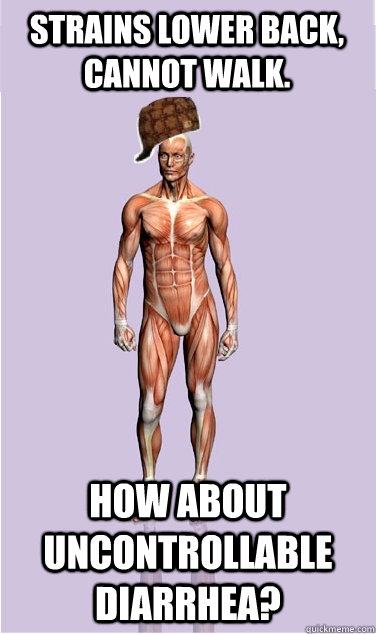 strains lower back cannot walk how about uncontrollable di - Scumbag Body