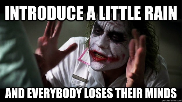 introduce a little rain and everybody loses their minds - Joker Mind Loss