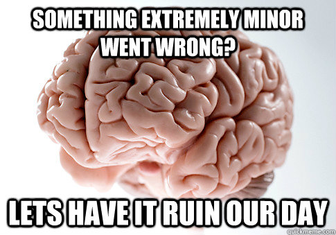 something extremely minor went wrong lets have it ruin our - Scumbag Brain