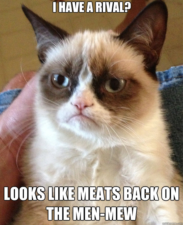 i have a rival looks like meats back on the menmew - Grumpy Cat