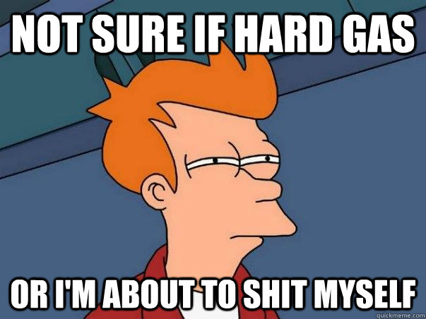 not sure if hard gas or im about to shit myself - Not sure Fry