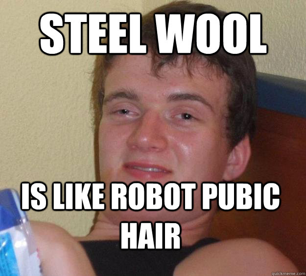 steel wool is like robot pubic hair - 10 Guy