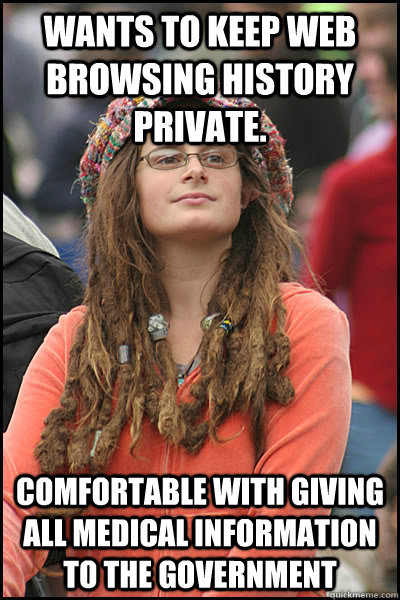 wants to keep web browsing history private comfortable with - College Liberal