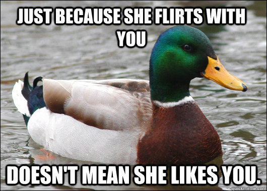 just because she flirts with you doesnt mean she likes you - Actual Advice Mallard