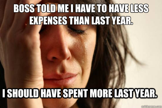boss told me i have to have less expenses than last year i - First World Problems