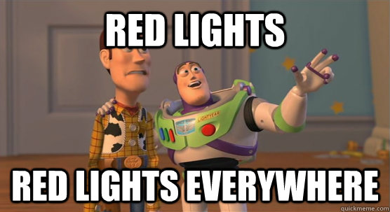 red lights red lights everywhere - Toy Story Everywhere