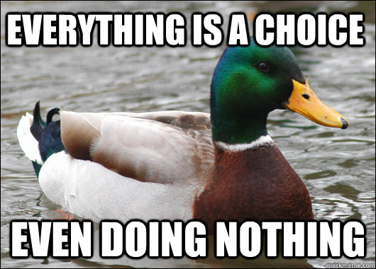 everything is a choice even doing nothing - Actual Advice Mallard