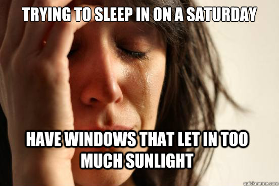 trying to sleep in on a saturday have windows that let in to - FirstWorldProblems