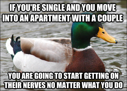 if youre single and you move into an apartment with a coupl - Actual Advice Mallard