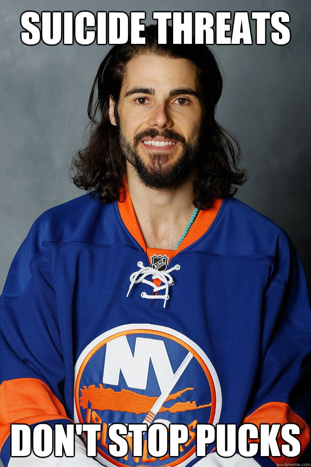 suicide threats dont stop pucks -