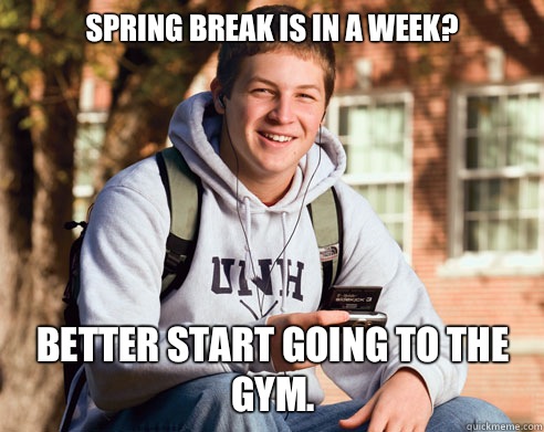 Spring break is in a week I dont have to turn in the assignm - College Freshman