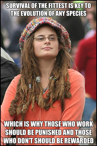 survival of the fittest is key to the evolution of any speci - College Liberal