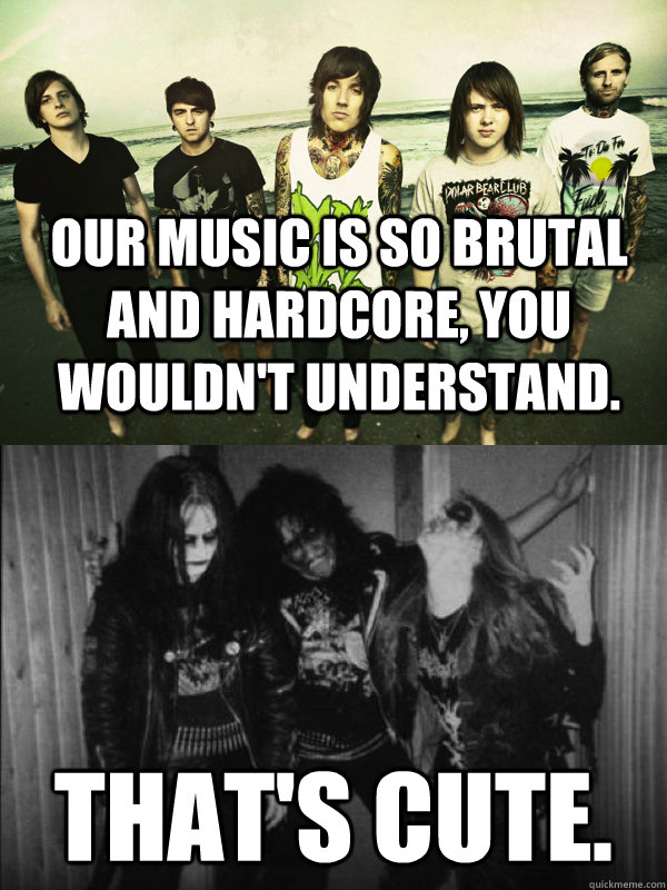 our music is so brutal and hardcore you wouldnt understand -