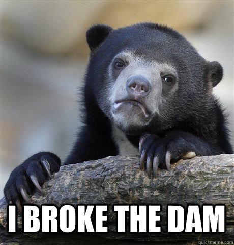 i broke the dam - Confession Bear
