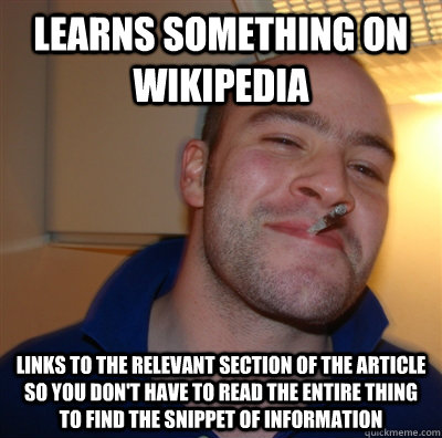 learns something on wikipedia links to the relevant section - GoodGuyGreg