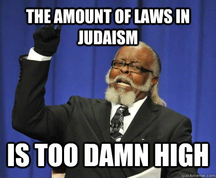the amount of laws in judaism is too damn high - Too Damn High