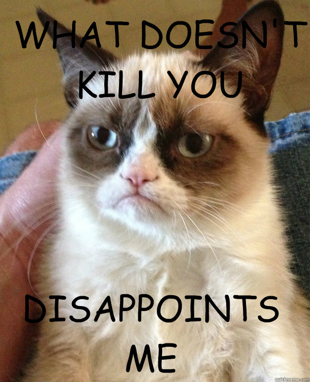 what doesnt kill you disappoints me - Grumpy Cat