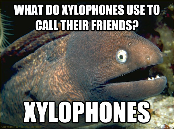 what do xylophones use to call their friends xylophones - Bad Joke Eel