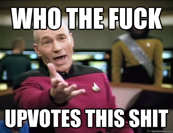 who the fuck upvotes this shit - Annoyed Picard HD