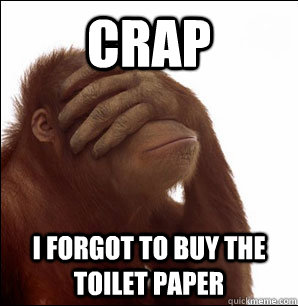 crap i forgot to buy the toilet paper - Sudden Realisation Orangutan