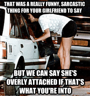 that was a really funny sarcastic thing for your girlfriend - Karma Whore