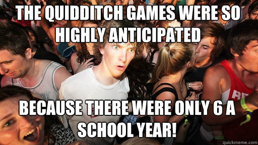 the quidditch games were so highly anticipated because there - Sudden Clarity Clarence