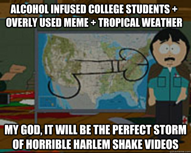 alcohol infused college students overly used meme tropic - Perfect Storm Randy