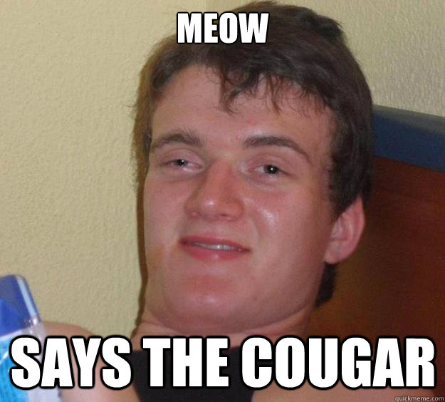 meow says the cougar - 10 Guy